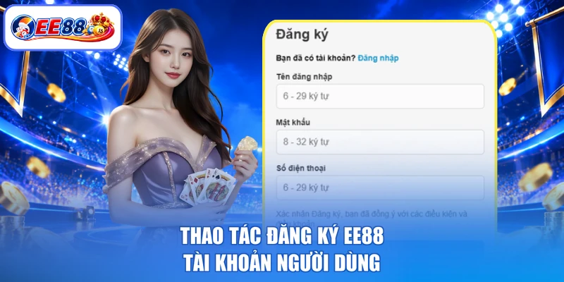 Thao tác đăng ký EE88 tài khoản người dùng